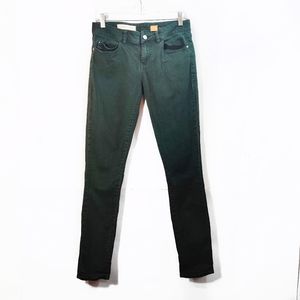 Anthropologie Green Mid Rise Skinny Jeans Sz 26